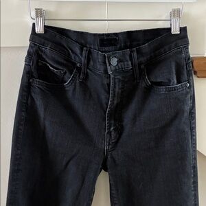 MOTHER Black Insider Crop Jeans